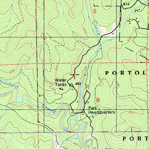 Topographic Map of Ravine Group Camp, CA