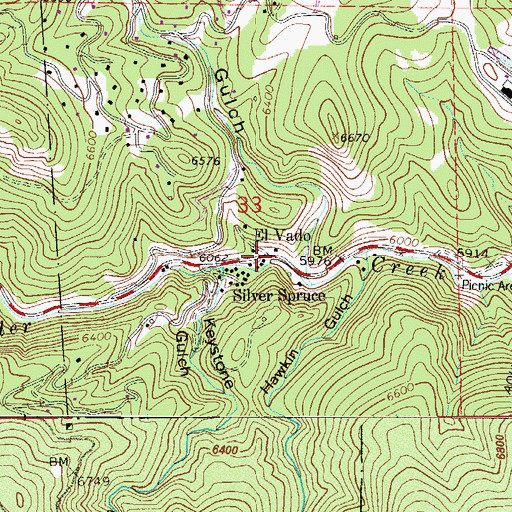 Topographic Map of El Vado, CO