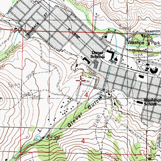 Topographic Map of Mount Olivet Cemetery, MT