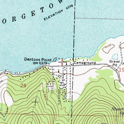 Topographic Map of Dentons Point Campground, MT