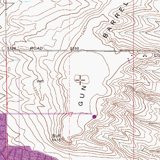 Topographic Map of Gun Barrel Hill, CO
