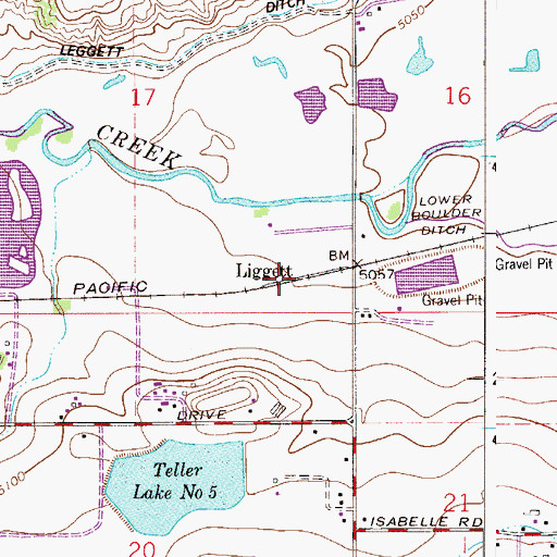 Topographic Map of Liggett, CO