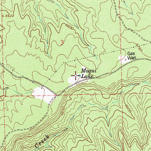 Topographic Map of Moqui Lake, CO