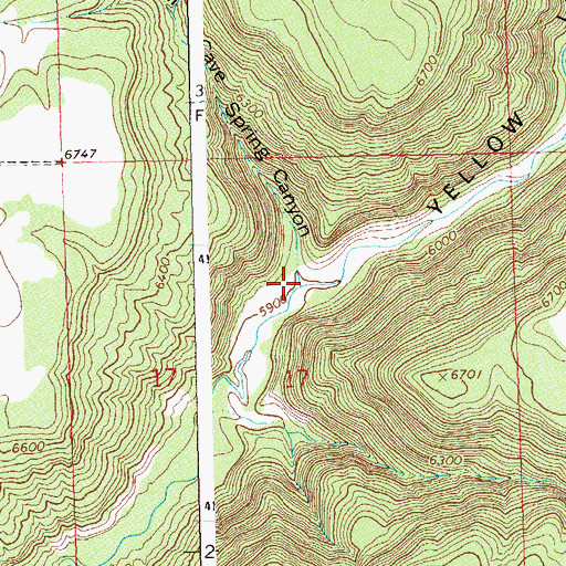 Topographic Map of Cave Spring Canyon, CO