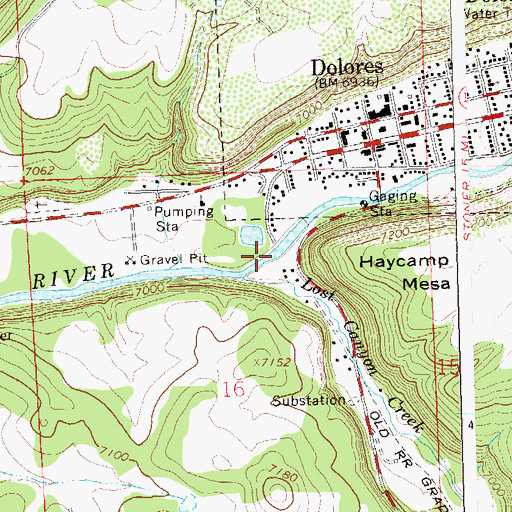 Topographic Map of Lost Canyon, CO