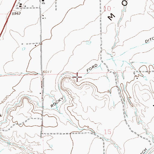 Topographic Map of Rocky Ford Ditch, CO