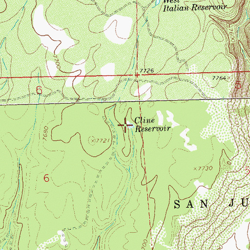 Topographic Map of Cline Reservoir, CO