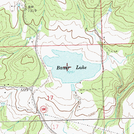 Topographic Map of Bauer Lake, CO