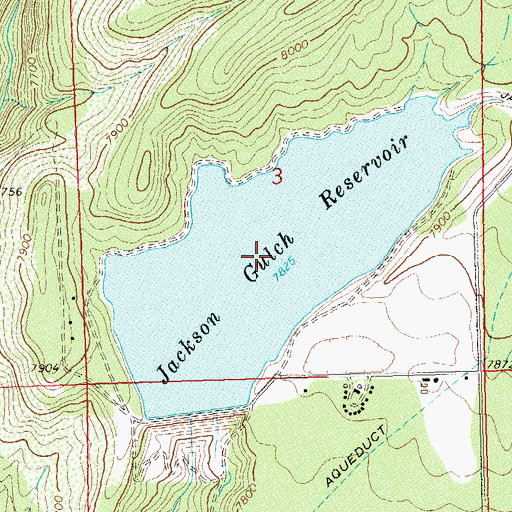 Topographic Map of Jackson Gulch Reservoir, CO