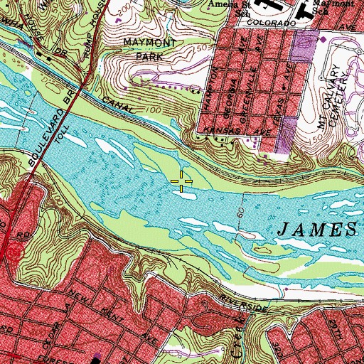 Topographic Map of City of Richmond, VA