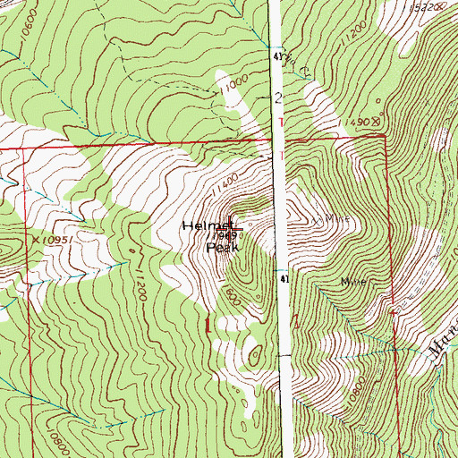 Topographic Map of Helmet Peak, CO