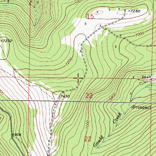 Topographic Map of Gould Post Office (historical), MT