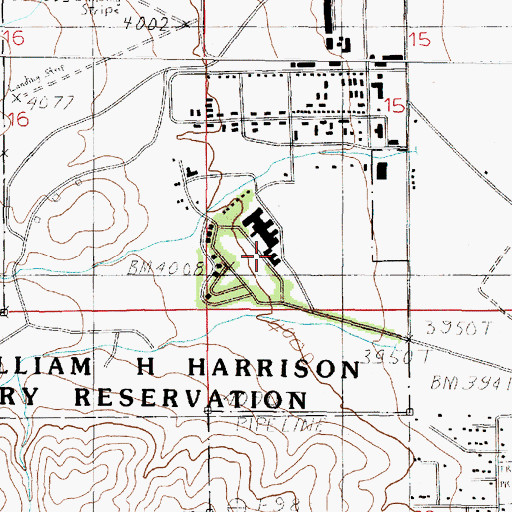 Topographic Map of Fort Harrison Post Office, MT