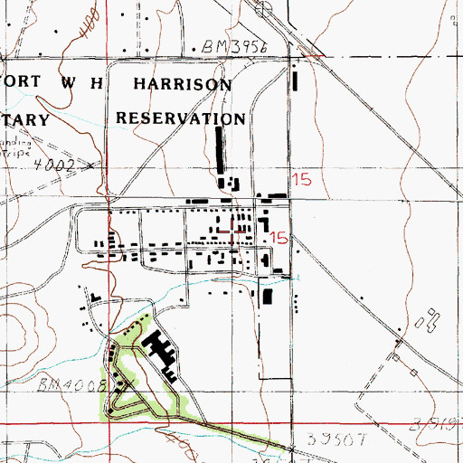 Topographic Map of Fort William Henry Harrison (historical), MT