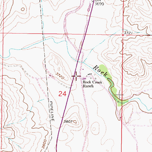 Topographic Map of Rock Creek (historical), MT