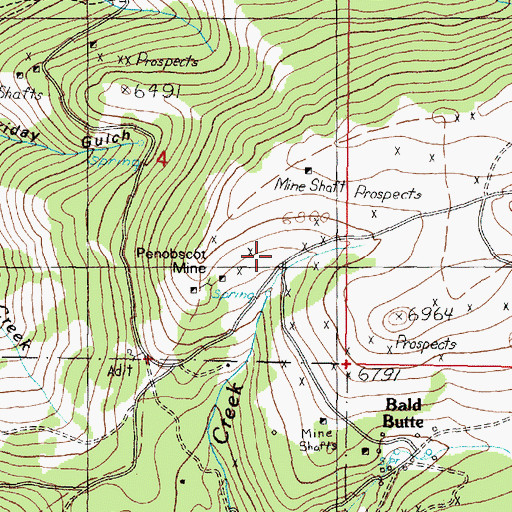 Topographic Map of Penobscot (historical), MT
