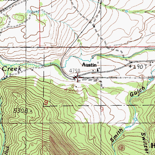 Topographic Map of Greenhorn Post Office (historical), MT