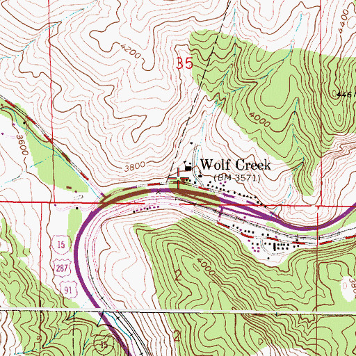 Topographic Map of Wolf Creek Elementary School, MT