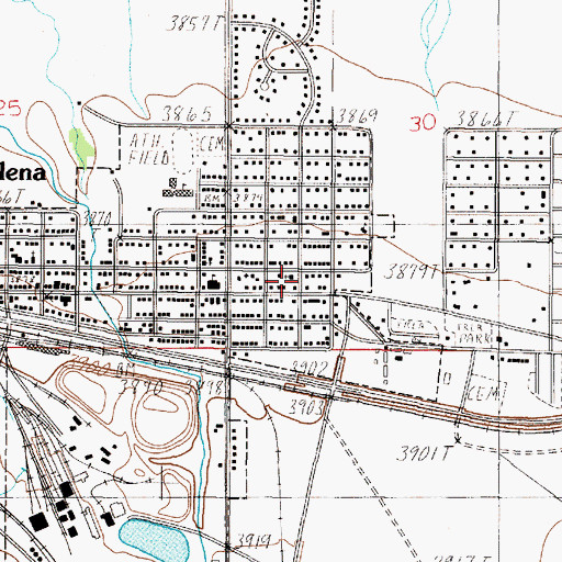 Topographic Map of Main Street Elementary School, MT