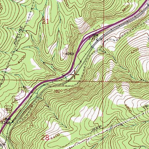 Topographic Map of Lyons Creek Rest Area, MT