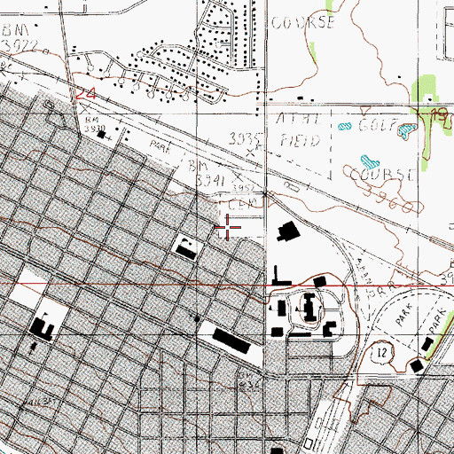 Topographic Map of Benton Avenue Cemetery Park, MT