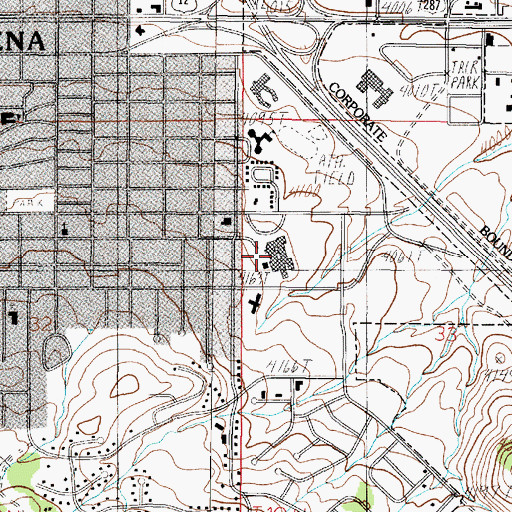 Topographic Map of Saint Peter's Hospital, MT