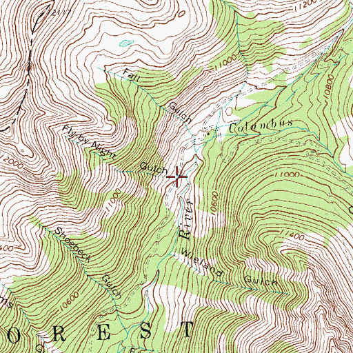Topographic Map of Fly-ByNight Gulch, CO