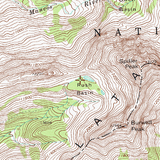 Topographic Map of Rush Basin, CO
