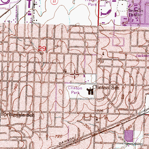 Topographic Map of Saint Paul Trinity Church, OK