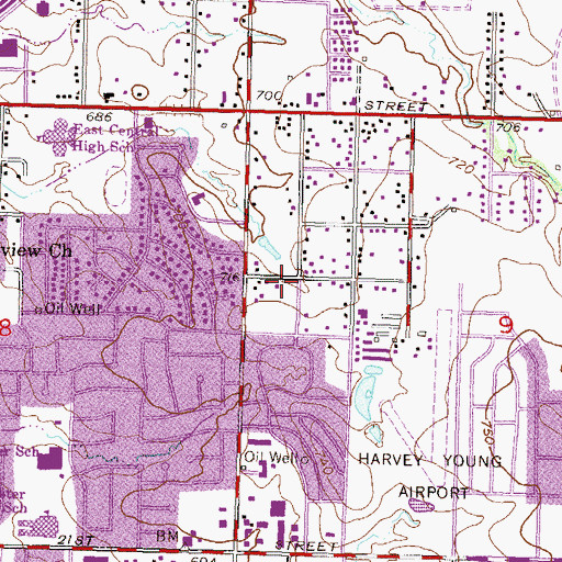 Topographic Map of Tulsa Chinese Christian Church, OK