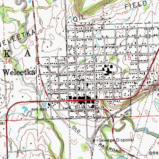 Topographic Map of First Christian Church, OK