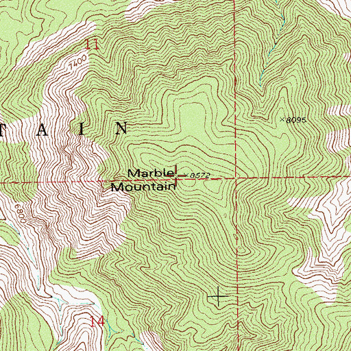 Topographic Map of Marble Mountain, CO