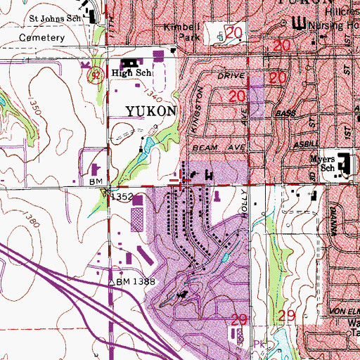 Topographic Map of Chisholm Trial United Presbyterian Church, OK