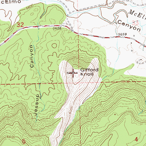 Topographic Map of Gifford Knoll, CO
