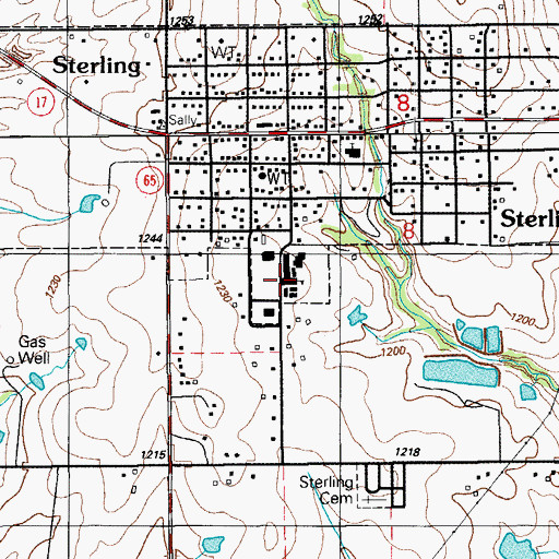 Topographic Map of Sterling Elementary School, OK
