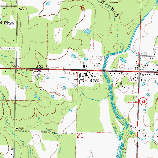 Topographic Map of Rattan Elementary School, OK
