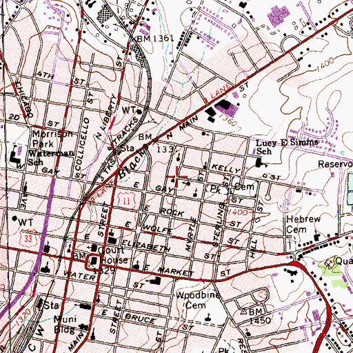 Topographic Map of Broad Street Mennonite Church, VA