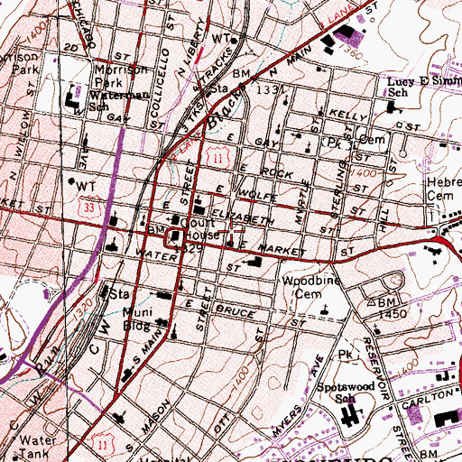 Topographic Map of Church of Christ, VA