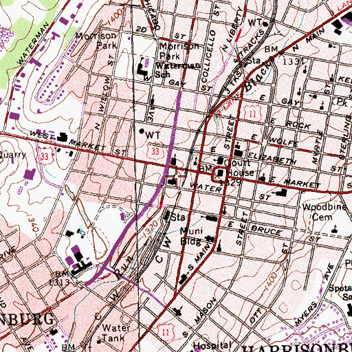 Topographic Map of First Church of the Brethren, VA