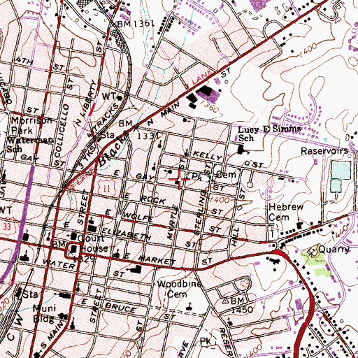 Topographic Map of Gay Street Mission Pentecostal Church, VA