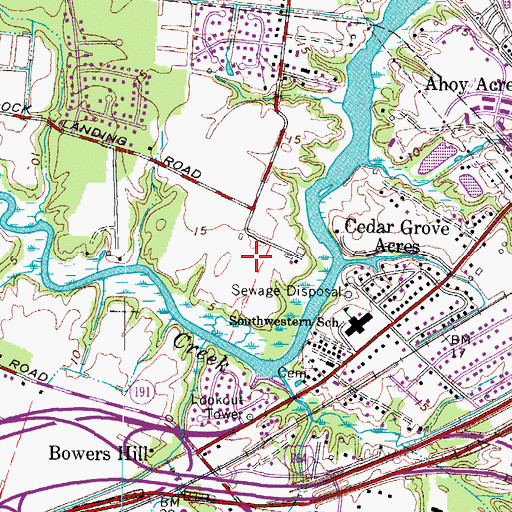 Topographic Map of Riverbend, VA
