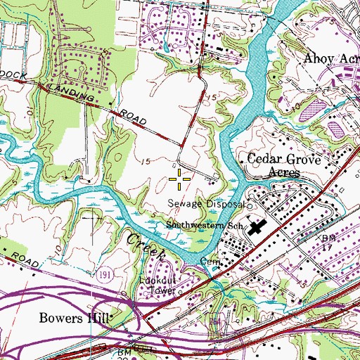 Topographic Map of Riverbend, VA