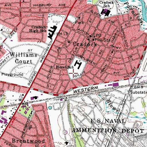 Topographic Map of Afton Park, VA