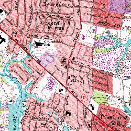 Topographic Map of Centenary United Methodist Church, VA