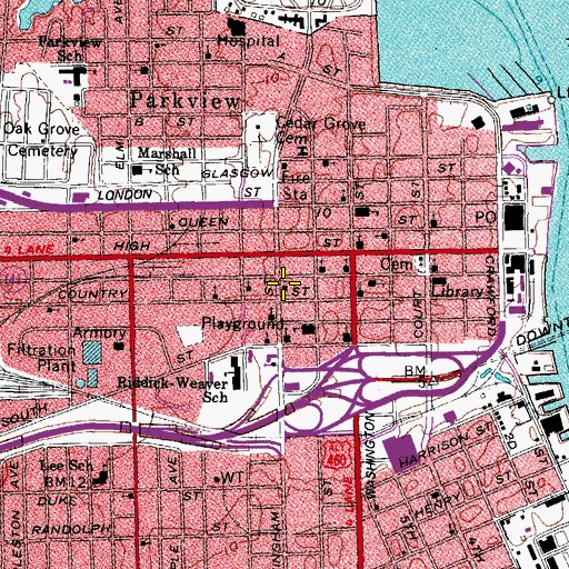 Topographic Map of Cheyra Thilim Synagogue, VA