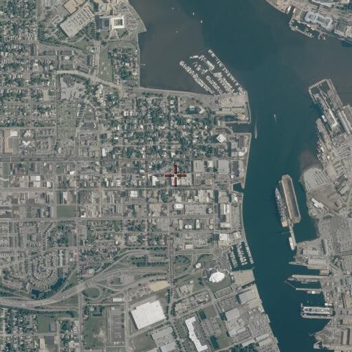 Aerial/Satellite Image of Court Street Baptist Church, VA