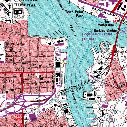 Topographic Map of Lightship Museum, VA
