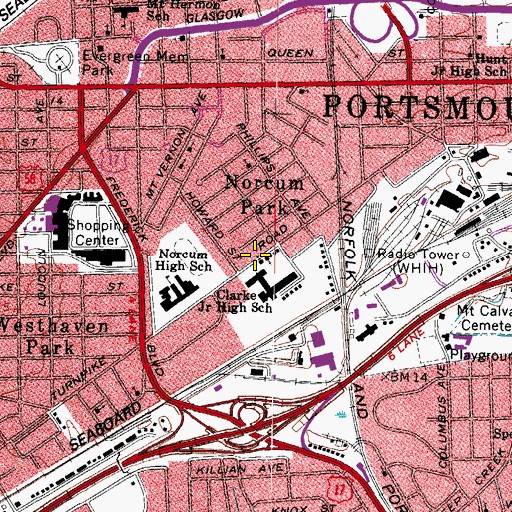 Topographic Map of Mount Bethel Reformed Zion United Apostolic Church, VA