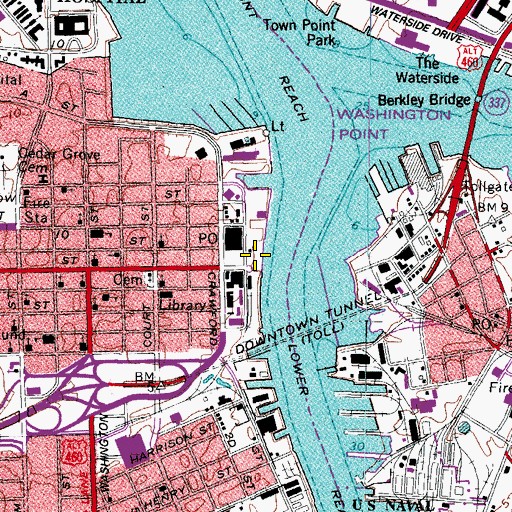 Topographic Map of Naval Shipyard Museum, VA