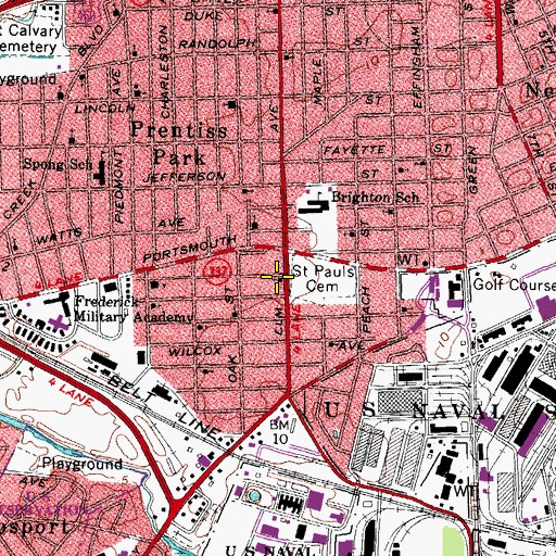 Topographic Map of New Saint Thomas Baptist Church, VA